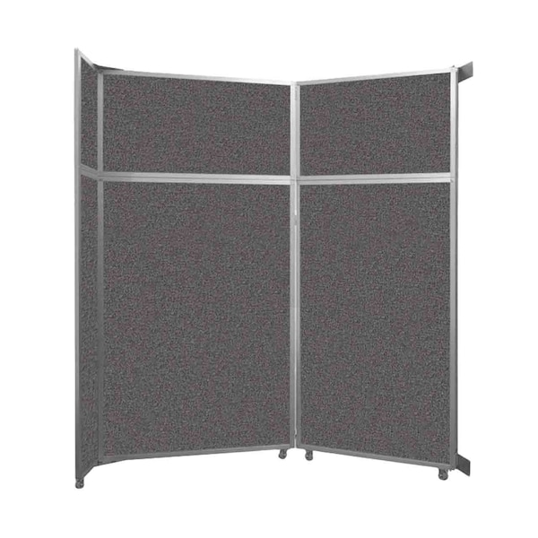 Operable Wall Folding Room Divider 7'11" x 8'5-1/4" Charcoal Gray Fabric